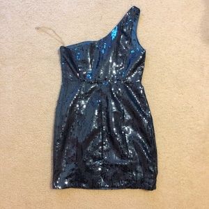 Sequined One-shoulder Cocktail Dress